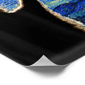 スターリーナイトキャット、ヴァンゴッホ猫好きキャットパパママT ポスター (角)