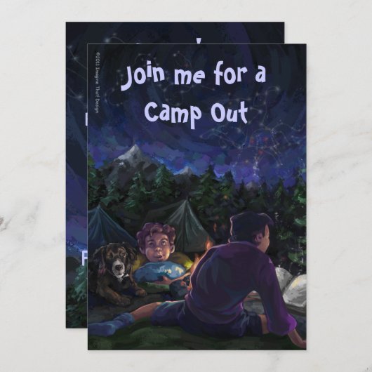 スターリーナイトキャンプアウト招待状 招待状 (正面/裏面)