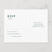 スターリーナイトグリーンと金ゴールドウェディングRSVP ポストカード (裏面)
