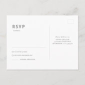 スターリーナイトグレーと金ゴールドウェディングRSVP ポストカード (裏面)
