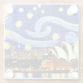 スターリーナイトシドニーオーストラリアオペラハウス ガラスコースター (裏面)