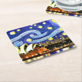 スターリーナイトシドニーオーストラリアオペラハウス スクエアペーパーコースター (アングル)