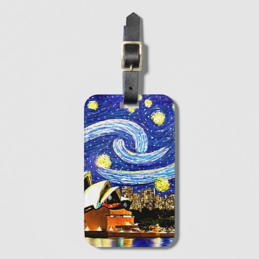スターリーナイトシドニーオーストラリアオペラハウス ラゲッジタグ (正面縦)