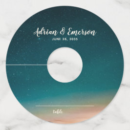 スターリーナイトスカイサンセット結婚ズシーティング座席表 ワイングラスタグ