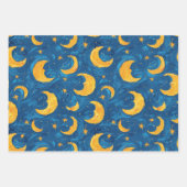 スターリーナイトスカイスムーンストライプズ ラッピングペーパーシート (正面3)