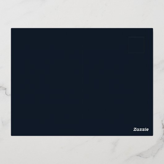 スターリーナイトスカイフレームフォイル結婚式招待状 箔招待状ポストカード (裏面)