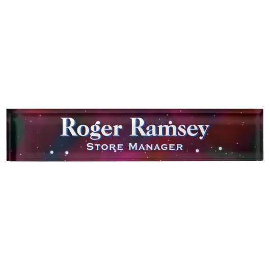 スターリーナイトスカイ机用ネームプレート デスクネームプレート (正面)