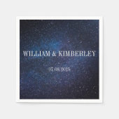 スターリーナイトスカイ銀河系エレガントウェディングナプキン スタンダードカクテルナプキン (正面)