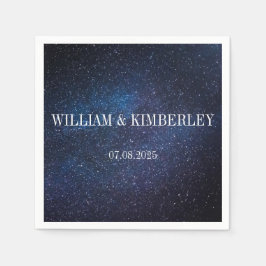 スターリーナイトスカイ銀河系エレガントウェディングナプキン スタンダードカクテルナプキン