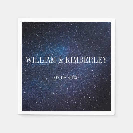 スターリーナイトスカイ銀河系エレガントウェディングナプキン スタンダードカクテルナプキン (正面)