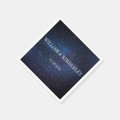 スターリーナイトスカイ銀河系エレガントウェディングナプキン スタンダードカクテルナプキン (角)