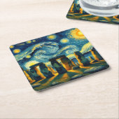 スターリーナイトストーンヘンジ スクエアペーパーコースター (アングル)