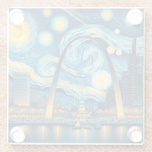 スターリーナイトセントルイス・ミズーリ ガラスコースター (裏面)