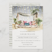 スターリーナイトトロピカルカバナベビーシャワー招待状 サンキューカード (正面/裏面)