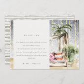 スターリーナイトトロピカルパームビーチカバ結婚ナズ サンキューカード (正面/裏面)