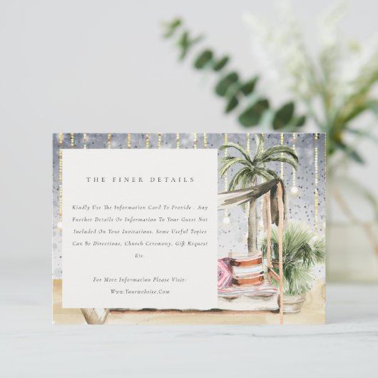 スターリーナイトトロピカルパーム結婚カバナ詳細 エンクロージャーカード (スタンド正面)