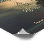 スターリーナイトトロピカルビーチラブ引用文&モノグラム ポスター (角)