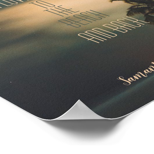 スターリーナイトトロピカルビーチラブ引用文&モノグラム ポスター (角)