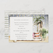 スターリーナイトトロピックパームカバナウェディングレセプション エンクロージャーカード (正面/裏面)