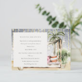 スターリーナイトトロピックパームカバナウェディングレセプション エンクロージャーカード (スタンド正面)