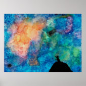 スターリーナイトドッグスター銀河系ウォーター色 ポスター (正面)