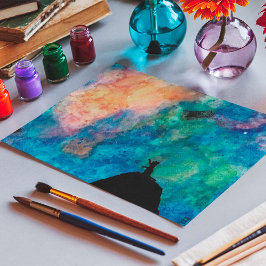 スターリーナイトドッグスター銀河系ウォーター色 ポスター