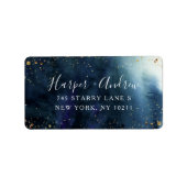 スターリーナイトネイビーブルーウォーター差出人住所 ラベル (正面)