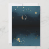 スターリーナイトネイビーブルーシルバーグリッター結婚ズ 招待状 (裏面)