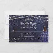 スターリーナイトネイビーブルードレスシルバーキンセニェラ 出欠カード (正面)