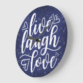 スターリーナイトネイビーライブ笑いラブことわざウォール ラージ壁時計 (傾斜)