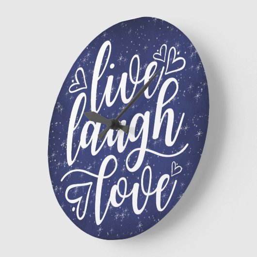 スターリーナイトネイビーライブ笑いラブことわざウォール ラージ壁時計 (傾斜)
