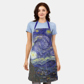スターリーナイトバイビンセント・ヴァン・ゴッホ エプロン (着用した状態)