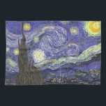 スターリーナイトバイビンセント・ヴァン・ゴッホ キッチンタオル<br><div class="desc">Starry Night by Vincent van ゴッホは、ファン素晴らしゴッホの亡命から絵画フランスのサン・レミーの景色を眺める印象派の街並みポストのヴィンテージ。夜の空は、明るい三日月と風変わりな村の上に星の雲輝くで渦巻いている。スター・ナイトはファン・ゴッホの最も有名絵を描な都市で、思い出絵を描からの1日の間だった。アーティストについて:ヴィンセント・ウィレム・ヴァン・ゴッホ(1853-1890)は、彼の時代の最も有名なポスト印象派の画家の一人だった。彼の作品は、その荒々しい美しい、感情的な正直さ、そして色の点で最も顕著であはっきりしたった。</div>