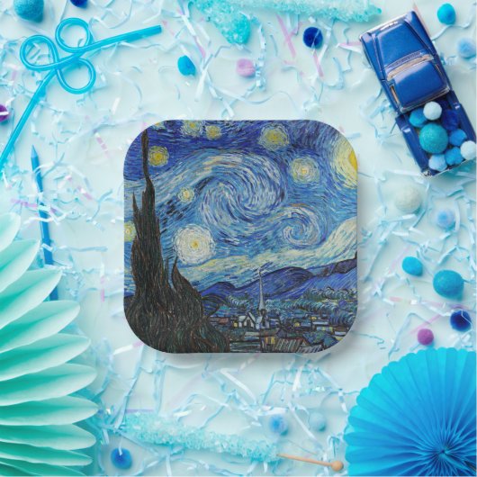 スターリーナイトバイビンセント・ヴァン・ゴッホ ペーパープレート (パーティー)