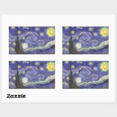 スターリーナイトバイビンセント・ヴァン・ゴッホ 長方形シール (シート)