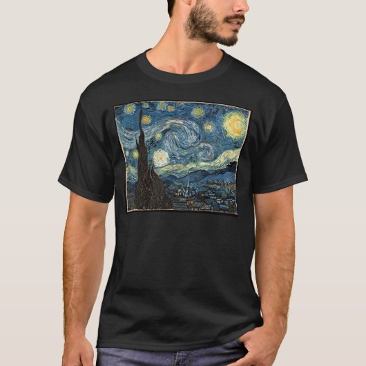 スターリーナイトバイビンセント・ヴァン・ゴッホ Tシャツ (正面)