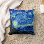 スターリーナイトバイヴァンゴッホファインアート枕 クッション (ブランケット)