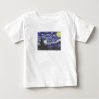 スターリーナイトバイヴァンゴッホ乳児Tシャツ