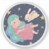 スターリーナイトバニー&ガールイラストレーション シール (正面)