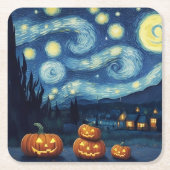 スターリーナイトバンゴッホハロウィーン スクエアペーパーコースター (正面)