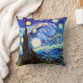 スターリーナイトバンゴッホファインアート クッション (ブランケット)