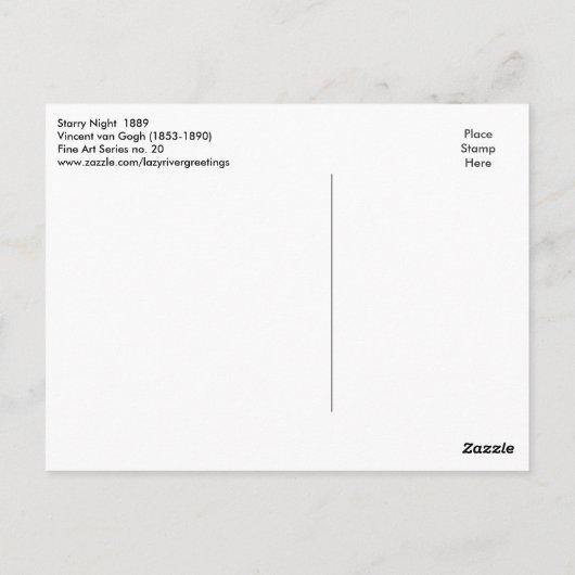 スターリーナイトバンゴッホファインアート ポストカード (裏面)