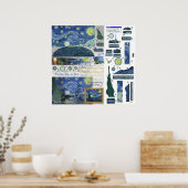 スターリーナイトバンゴッホペーパークラフトポスタープリント ポスター (キッチン)