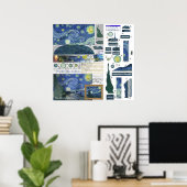 スターリーナイトバンゴッホペーパークラフトポスタープリント ポスター (ホームオフィス)