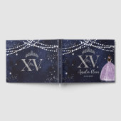 スターリーナイトパープル薄紫キンセニェラ誕生日 ゲストブック (全面)