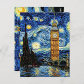 スターリーナイトビッグベンロンドンイングランド ポストカード (正面/裏面)