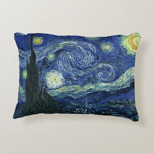 スターリーナイトビンセントゴッホファインアート絵画ズ アクセントクッション (裏面)
