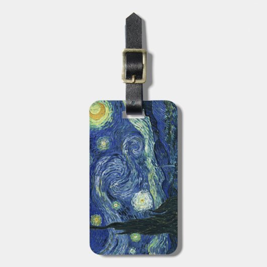 スターリーナイトビンセントゴッホファインアート絵画ズ ラゲッジタグ (正面縦)