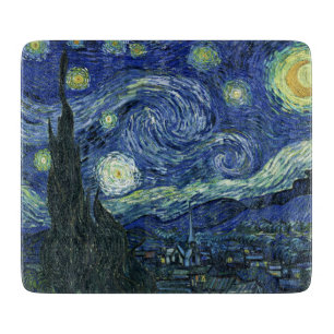 スターリーナイトビンセントゴッホファインアート絵画ズCu カッティングボード