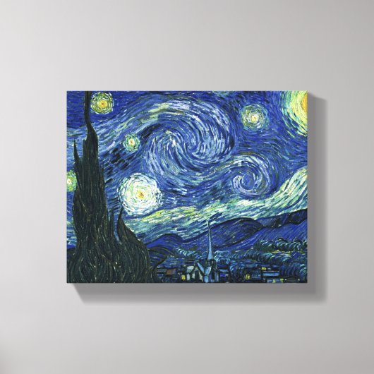 スターリーナイトビンセントゴッホヴィンテージズ絵画アート キャンバスプリント (正面)